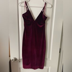 Burgundy Velvet Dress